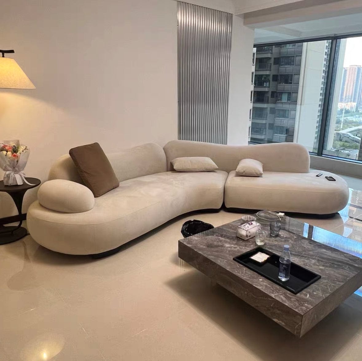 Home Atelier Thanos Scratch Resistant Sectional Designer Curve Sofa