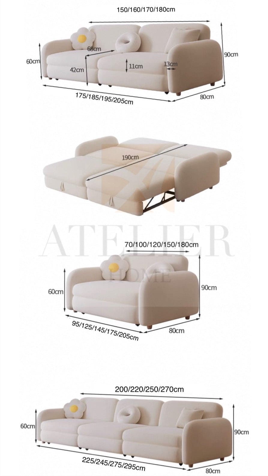 Home Atelier Thaven Scratch Resistant Sofa Bed