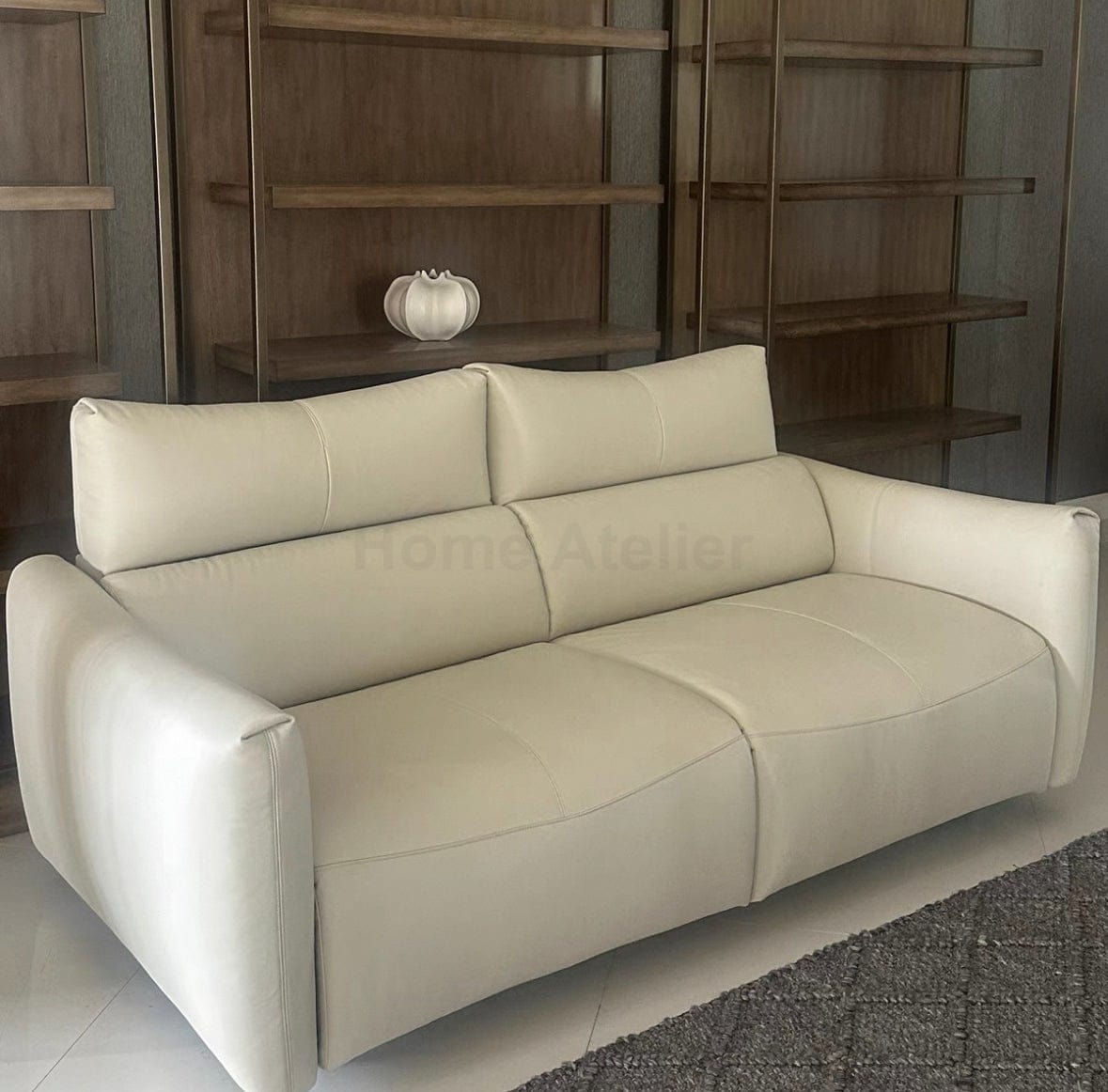 Home Atelier Thomas Leather Foldable Sofa Bed with Mattress