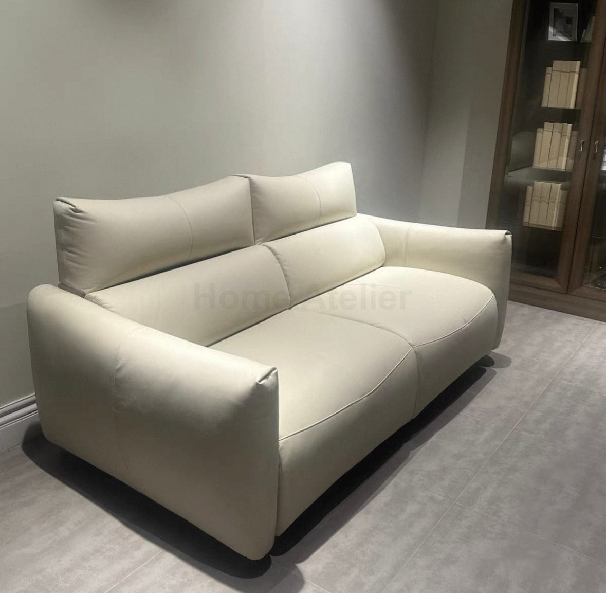 Home Atelier Thomas Leather Foldable Sofa Bed with Mattress