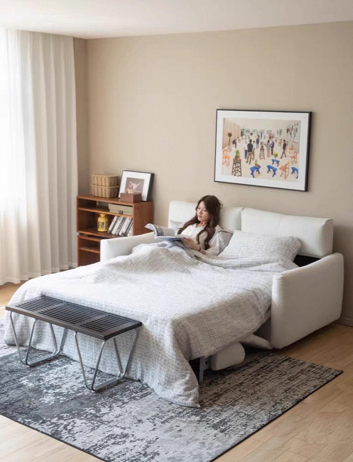 Home Atelier Thomas Scratch Resistant Foldable Sofa Bed with Mattress