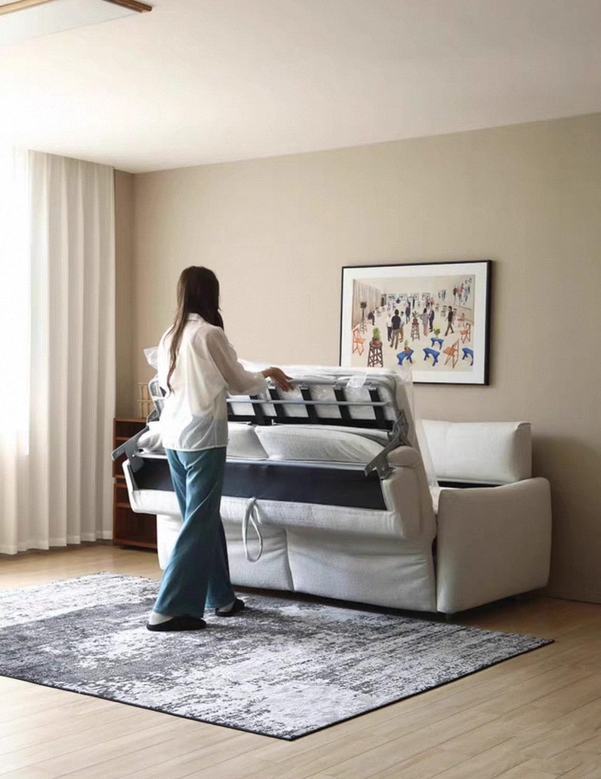 Home Atelier Thomas Scratch Resistant Foldable Sofa Bed with Mattress