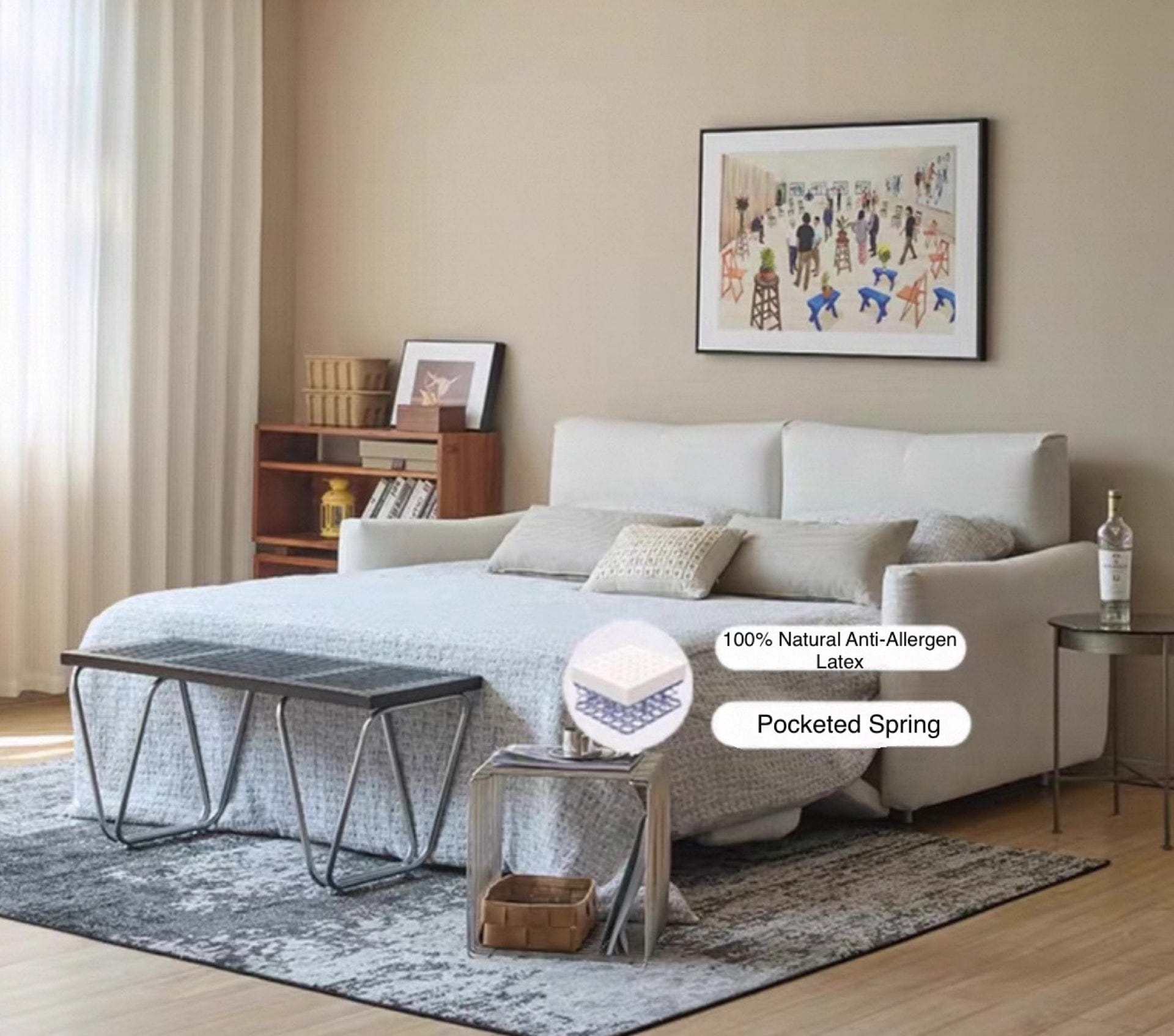 Home Atelier Thomas Scratch Resistant Foldable Sofa Bed with Mattress