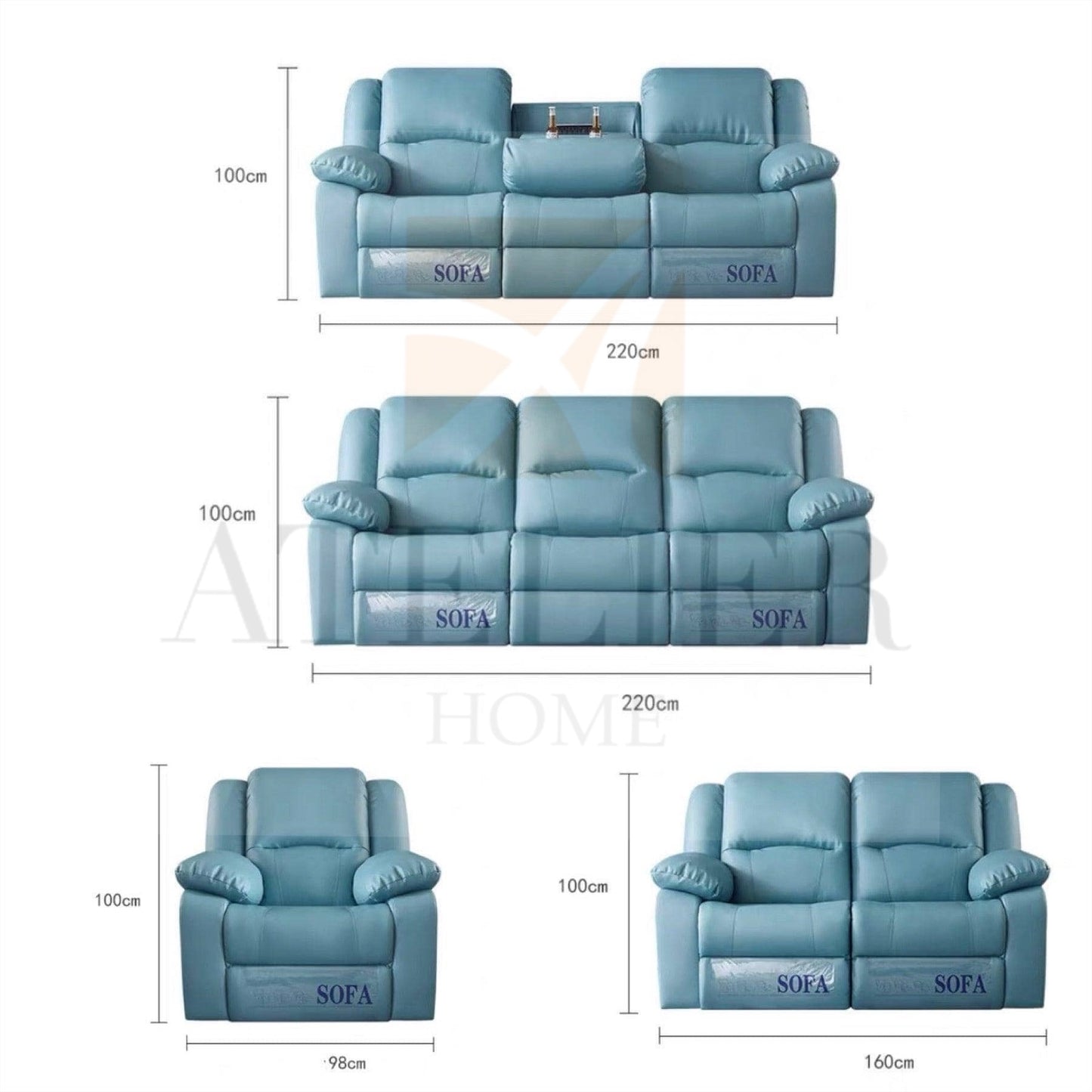 Home Atelier Tott Recliner Sofa