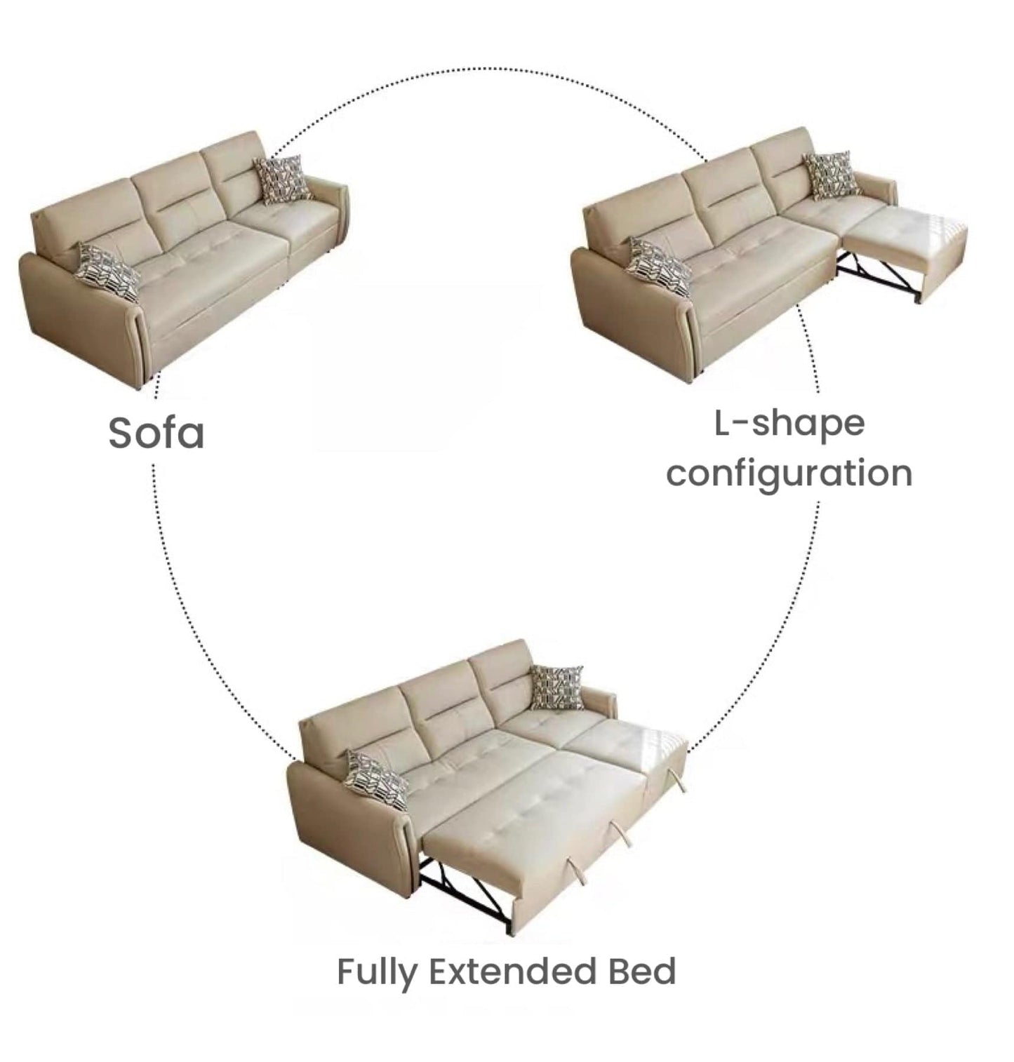 Home Atelier Tris Scratch Resistant Leather Sofa Bed