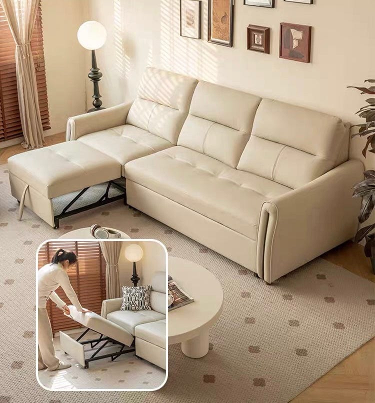 Home Atelier Tris Scratch Resistant Leather Sofa Bed
