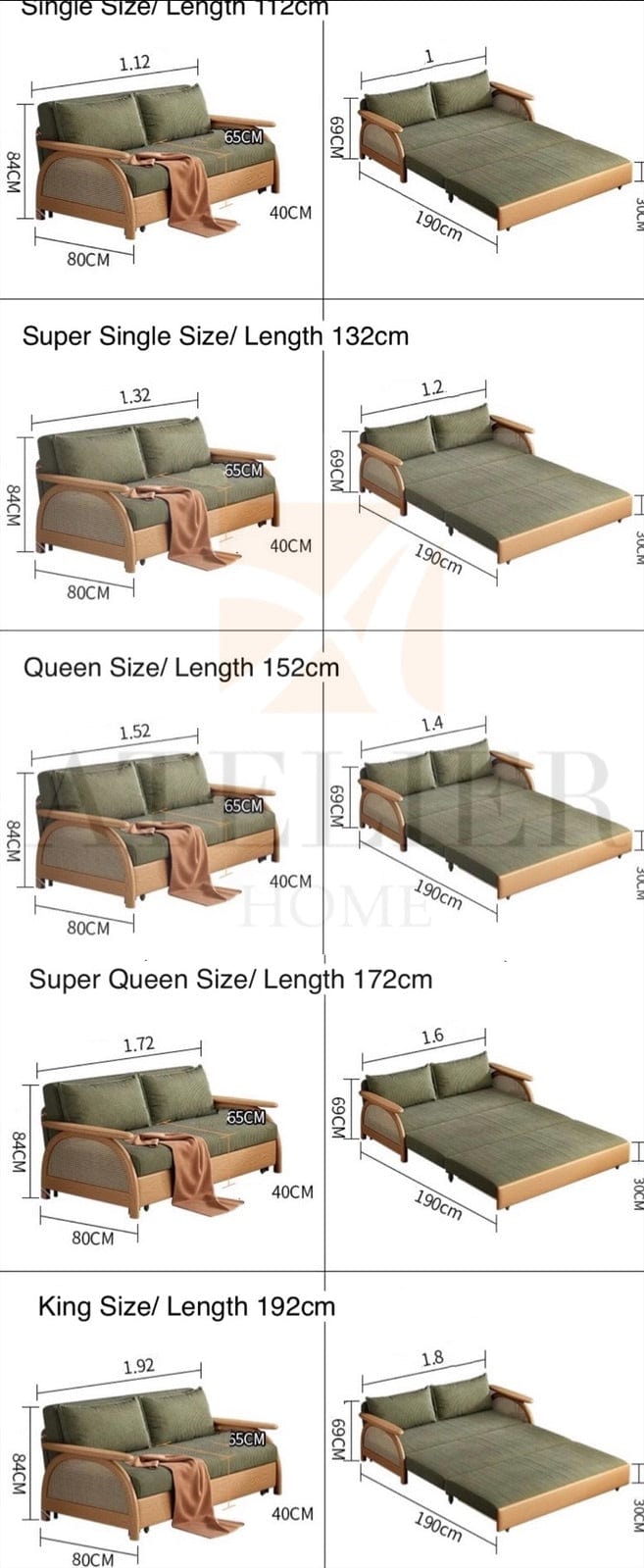 Home Atelier Vegas Storage Sofa Bed
