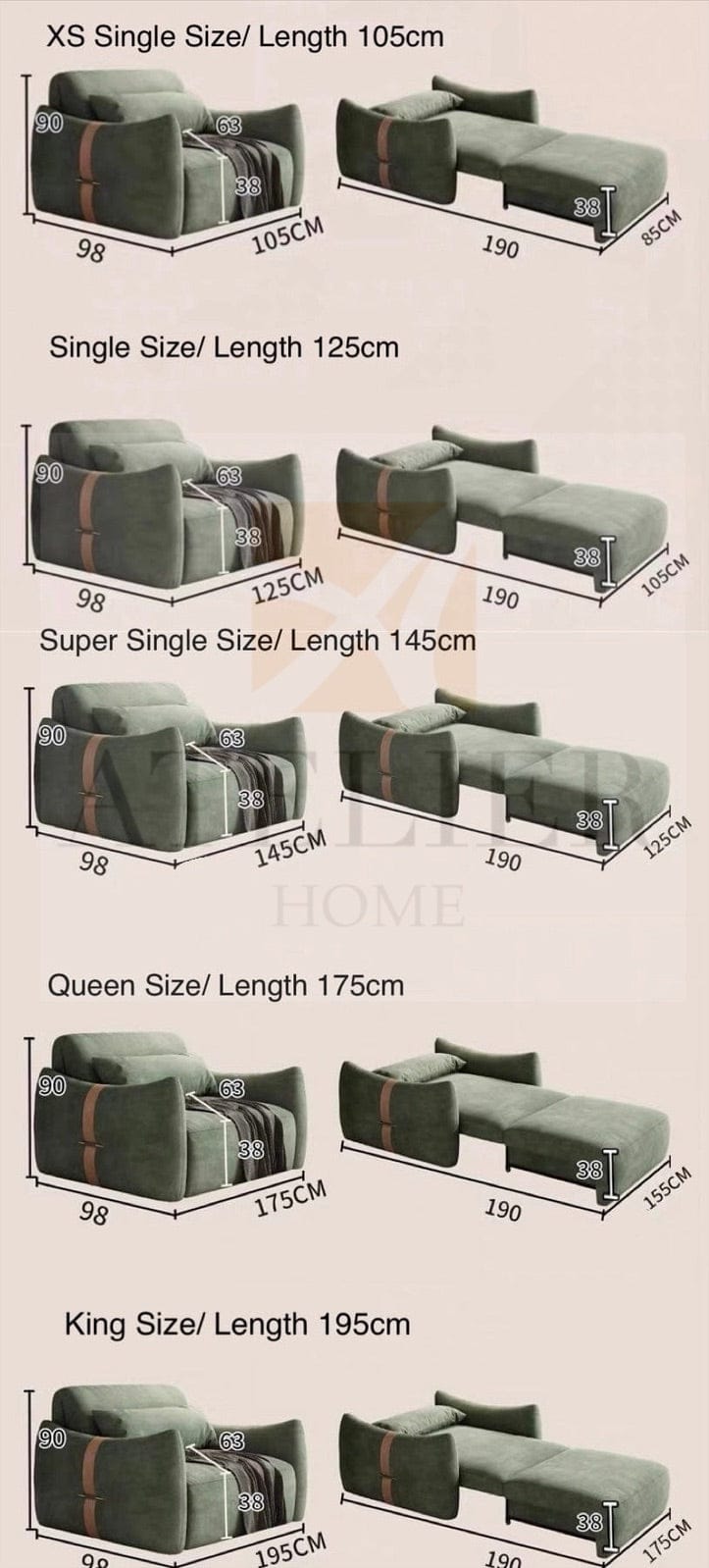 Home Atelier Victoria Electric Sofa Bed
