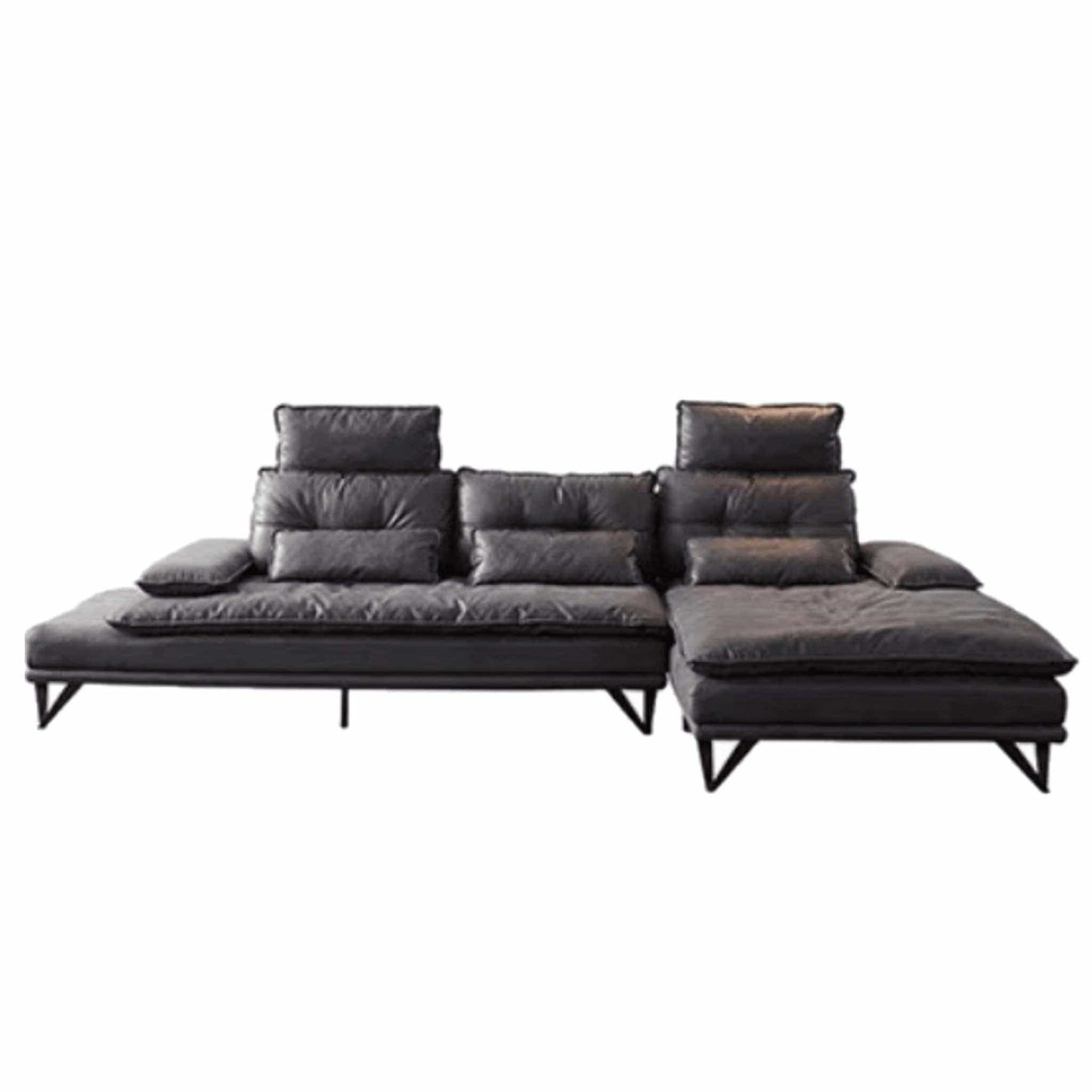 Home Atelier Water and Stain Repellent Leather-Aire / 3 seater L-shape/ Length 325cm / White Moretti L-shape Slider Sofa