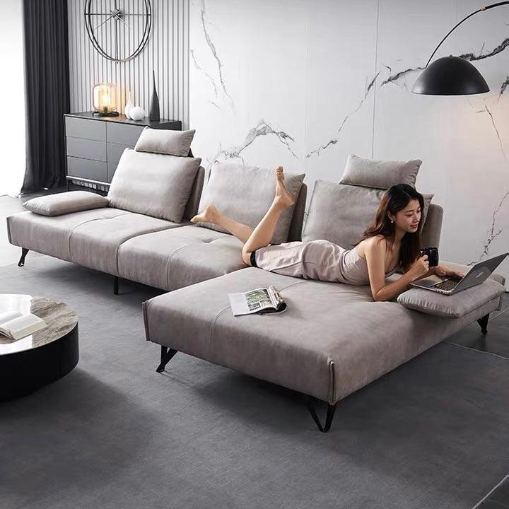 Home Atelier Water and Stain Repellent Leather-Aire / 3 seater L-shape/ Length 327cm / Hermes Orange Tallini L-shape Slider Sofa