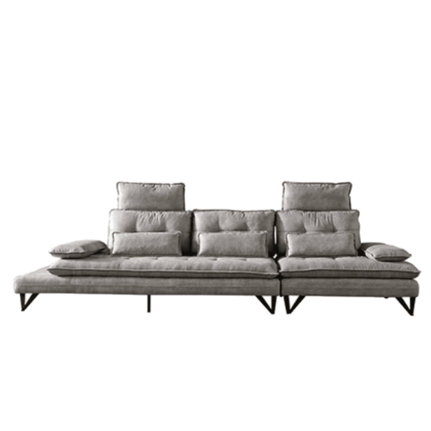 Home Atelier Water and Stain Repellent Leather-Aire / 4 seater/ Length 260cm / Black Moretti Slider Sofa