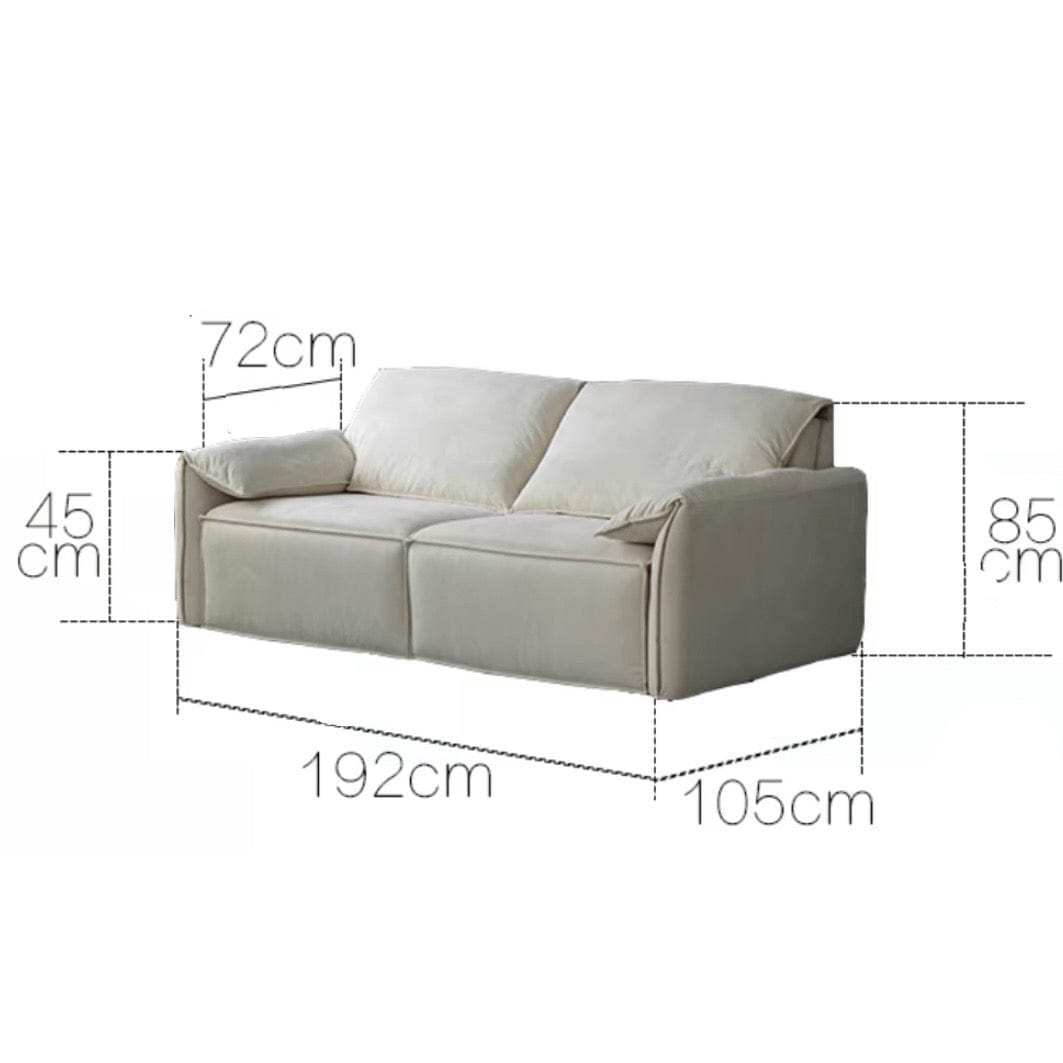 Home Atelier Water Repellent and Scratch Resistant Suede Fabric / Queen Size/ Length 192cm / Cream Earl Foldable Sofa Bed with Mattress