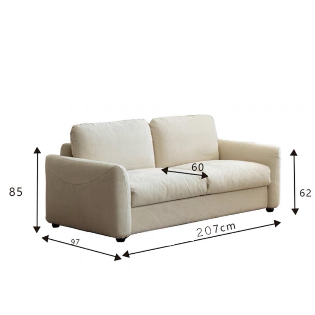 Home Atelier Water Repellent and Scratch Resistant Suede Fabric / Queen Size/ Length 207cm Winscoln Foldable Sofa Bed with Mattress