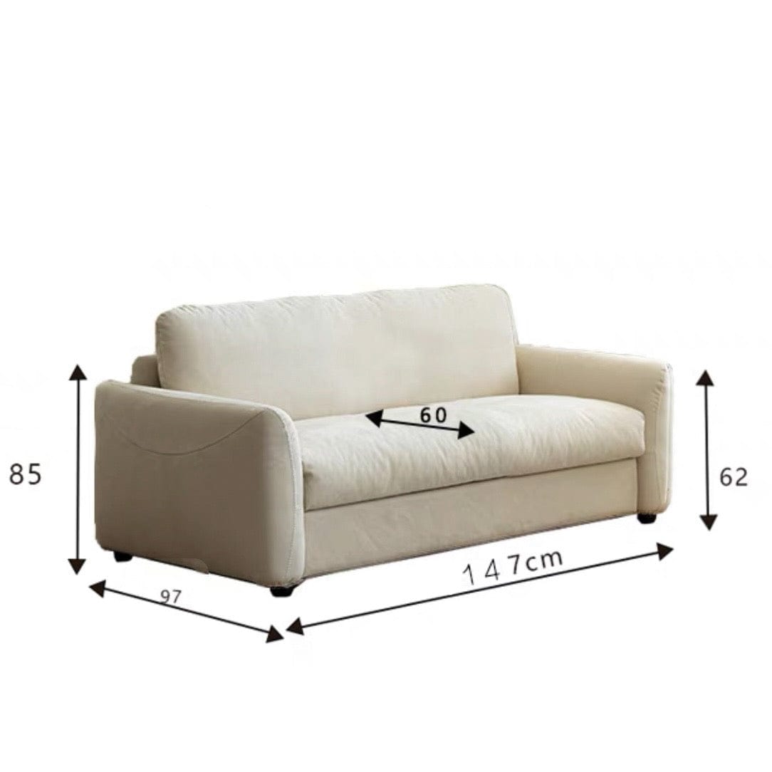 Home Atelier Water Repellent and Scratch Resistant Suede Fabric / Single Size/ Length 147cm Winscoln Foldable Sofa Bed with Mattress