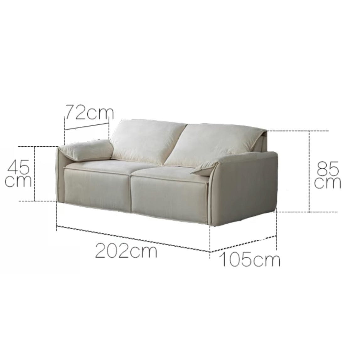 Home Atelier Water Repellent and Scratch Resistant Suede Fabric / Super Queen Size/ Length 202cm / Cream Earl Foldable Sofa Bed with Mattress