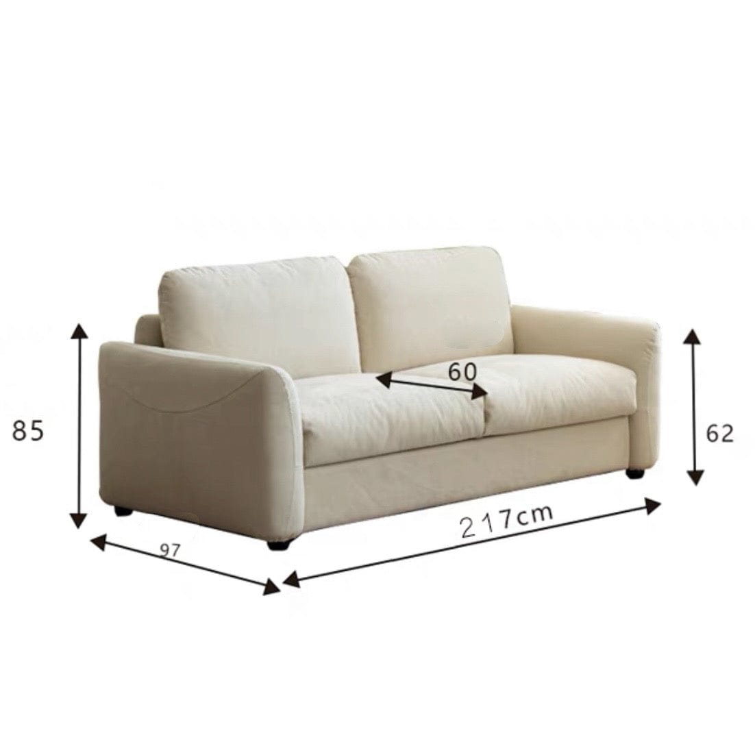 Home Atelier Water Repellent and Scratch Resistant Suede Fabric / Super Queen Size/ Length 217cm Winscoln Foldable Sofa Bed with Mattress