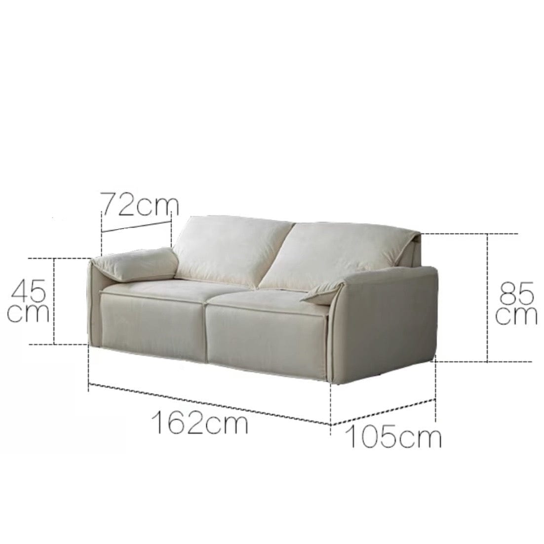 Home Atelier Water Repellent and Scratch Resistant Suede Fabric / Super Single Size/ Length 162cm / Cream Earl Foldable Sofa Bed with Mattress