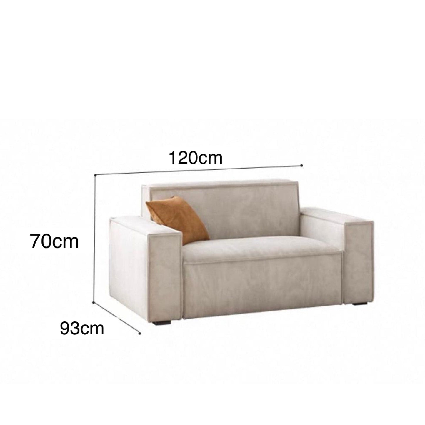 Home Atelier Water/Stain Repellent and Scratch Resistant Suede Fabric / 1 seater / Cream Aureus Scratch Resistant Sofa