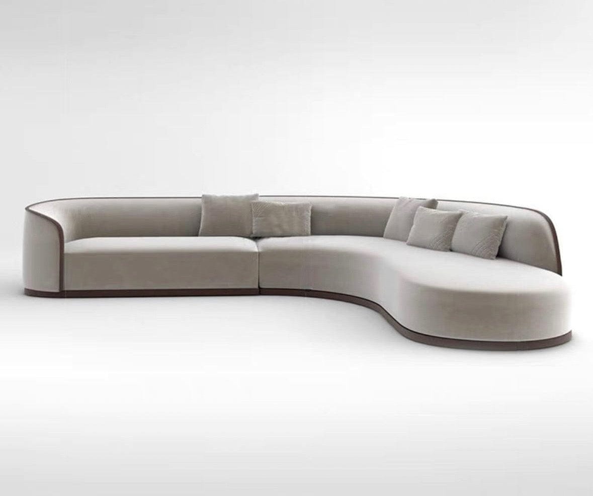 Home Atelier Water/Stain Repellent and Scratch Resistant Suede Fabric / Group A/ Length 435cm / Cream Matilda Sectional Curve Sofa