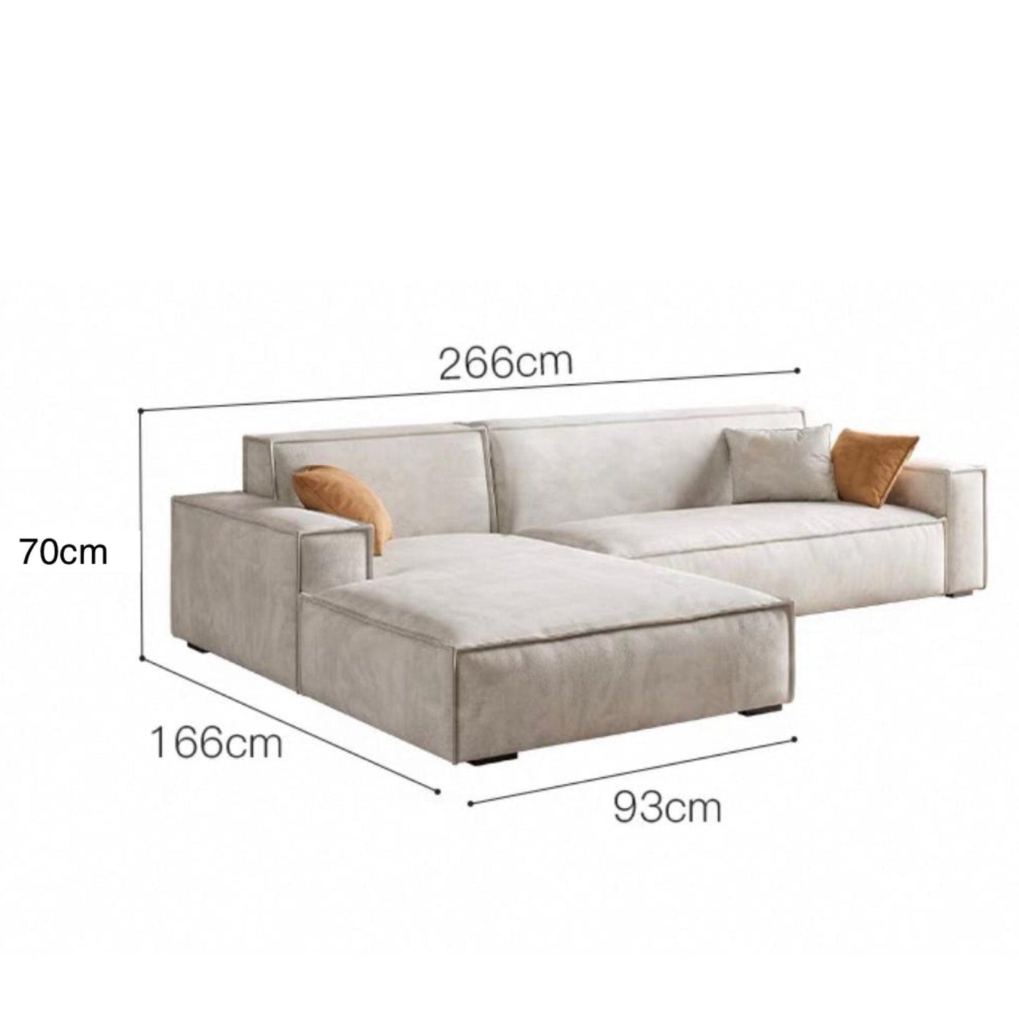 Home Atelier Water/Stain Repellent and Scratch Resistant Suede Fabric / Length 266cm L-shape / Pink Aureus Scratch Resistant Sofa