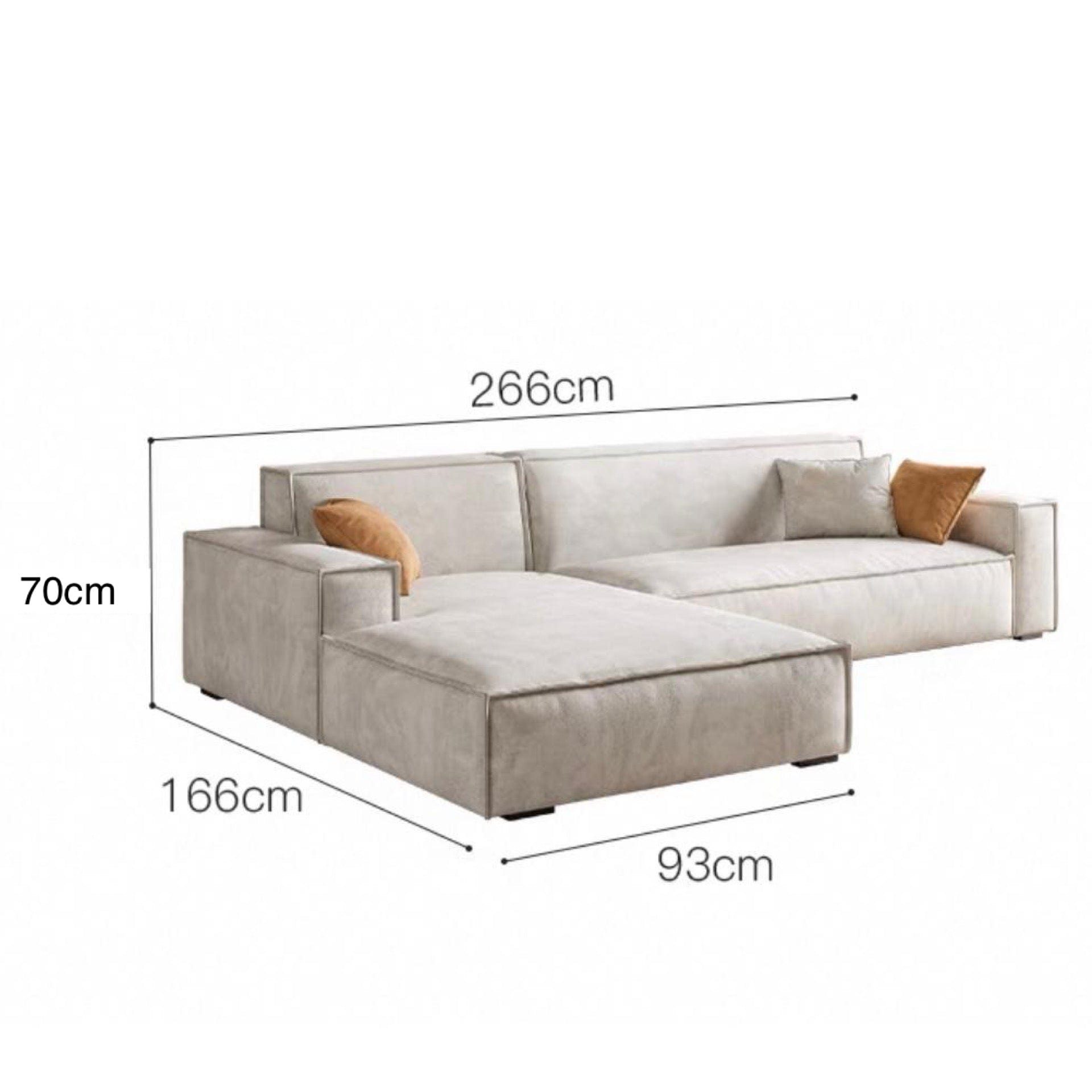 Home Atelier Water/Stain Repellent and Scratch Resistant Suede Fabric / Length 266cm L-shape / Pink Aureus Scratch Resistant Sofa