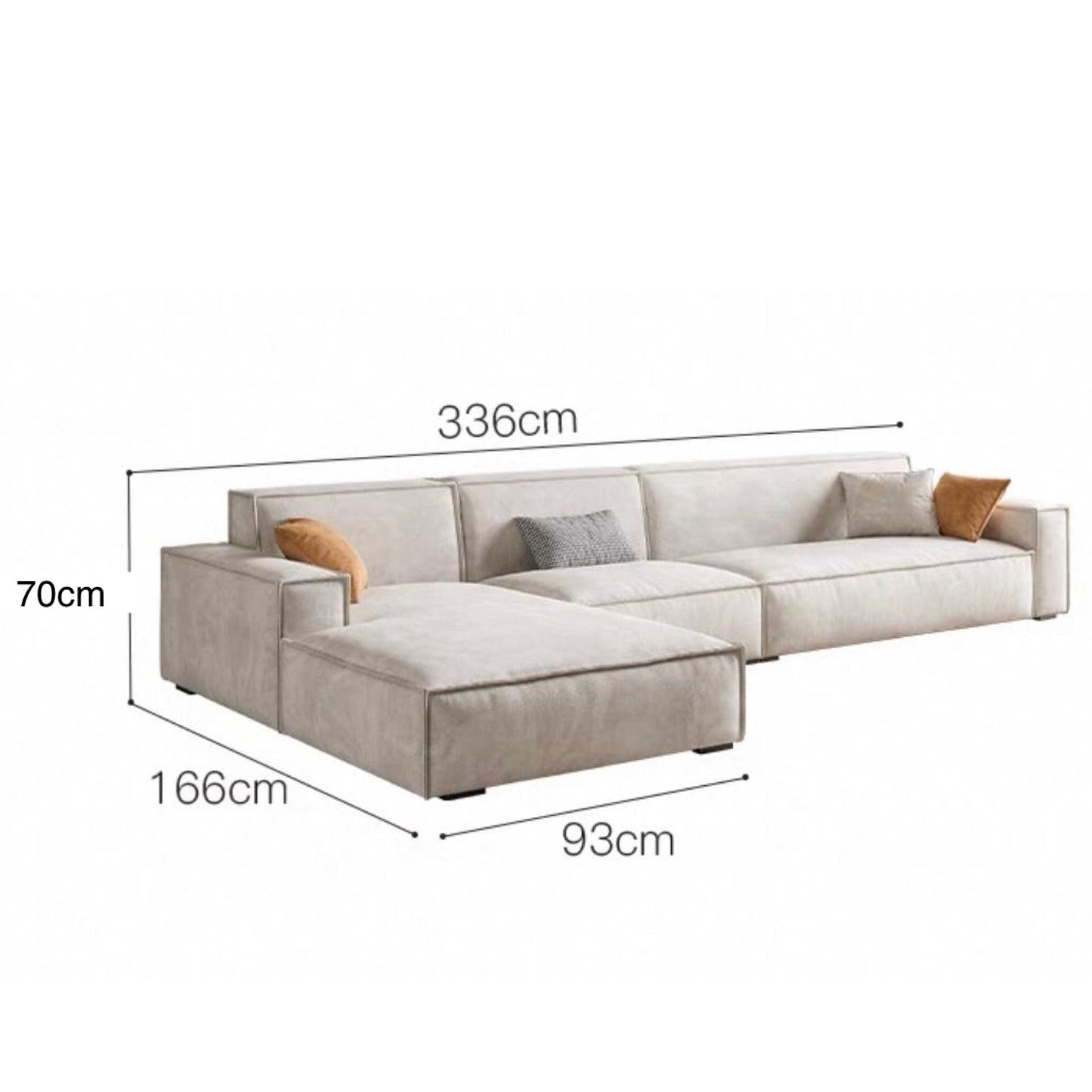 Home Atelier Water/Stain Repellent and Scratch Resistant Suede Fabric / Length 336cm L-shape / Pink Aureus Scratch Resistant Sofa