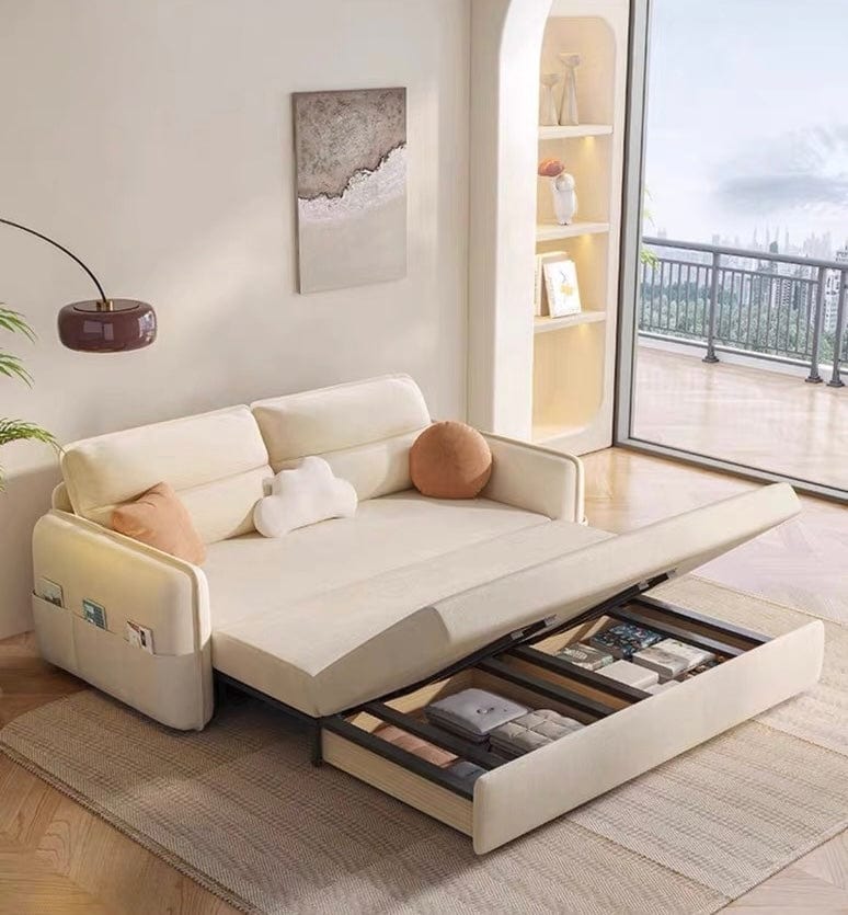 Home Atelier Water/Stain Repellent and Scratch Resistant Suede Fabric / Single Size/ Length 126cm Amelie Scratch Resistant Storage Sofa Bed
