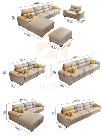 Home Atelier Wilford Leather Sectional Sofa