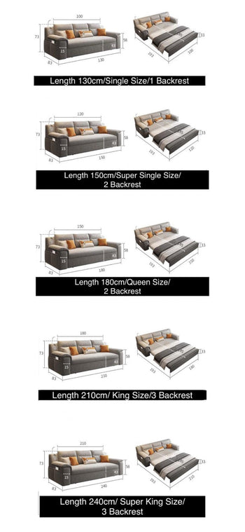 Home Atelier Wilson Pull-out Storage Sofa Bed