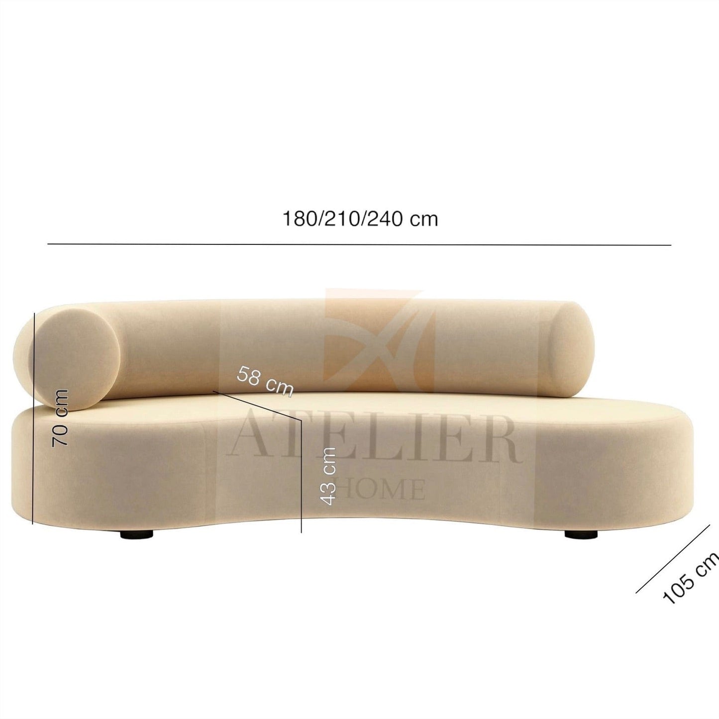 Home Atelier Zac Scratch Resistant Curve Sofa