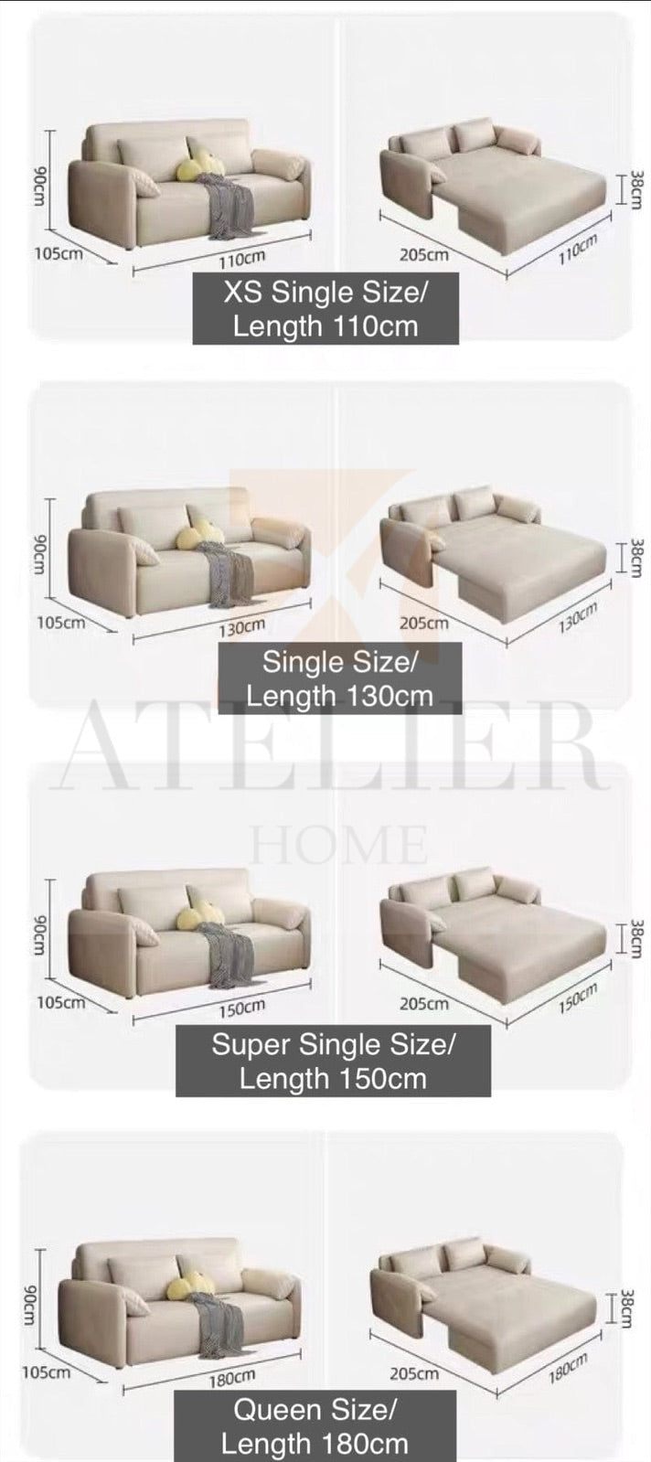 Home Atelier Zeith Electric Sofa Bed