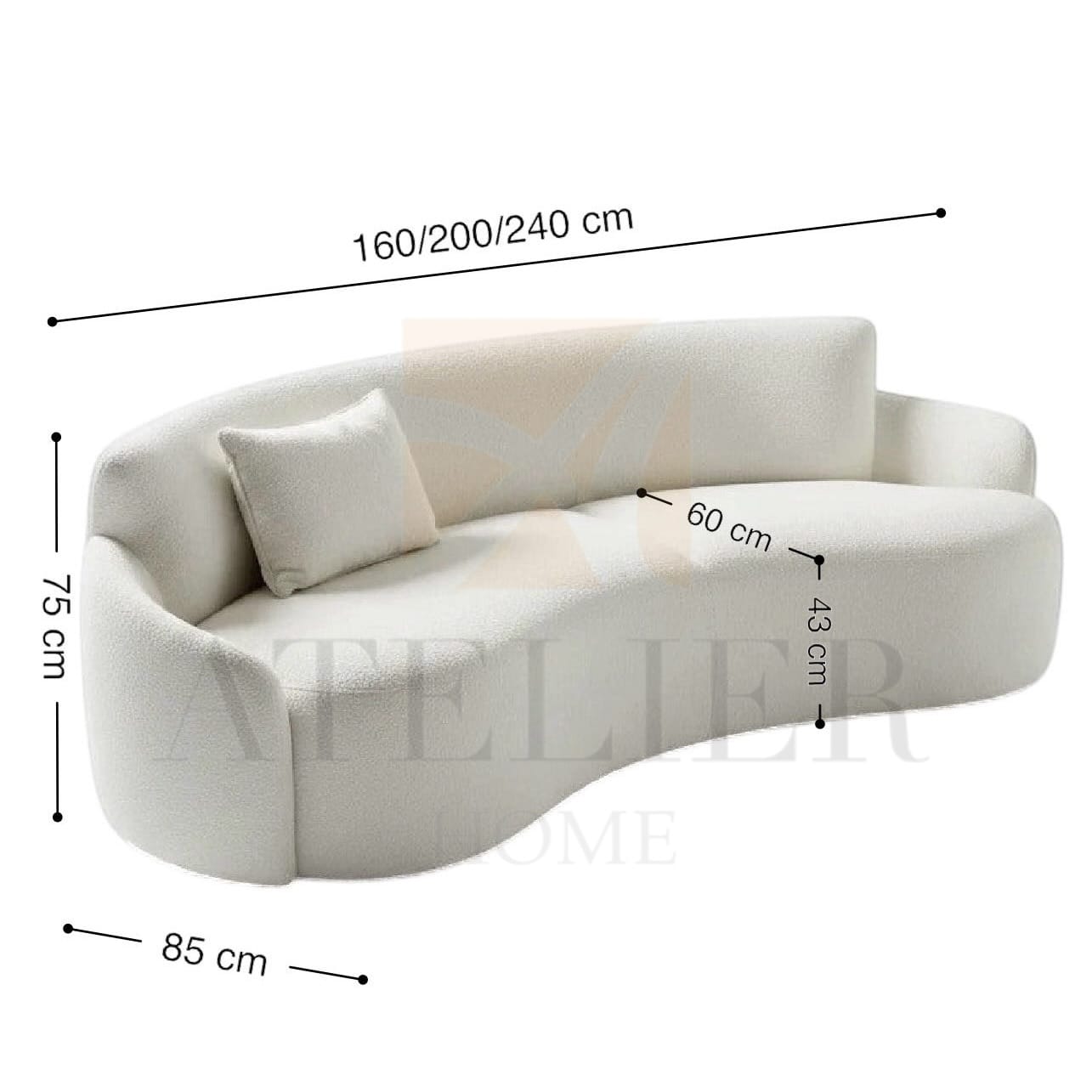 homeworkz Lacoste Performance Boucle Curve Sofa