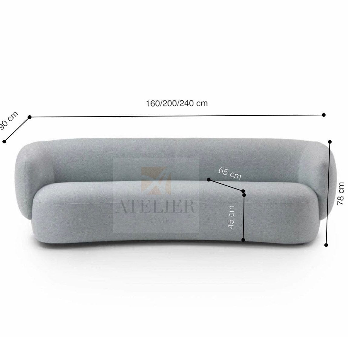 Megan Performance Boucle Curve Sofa