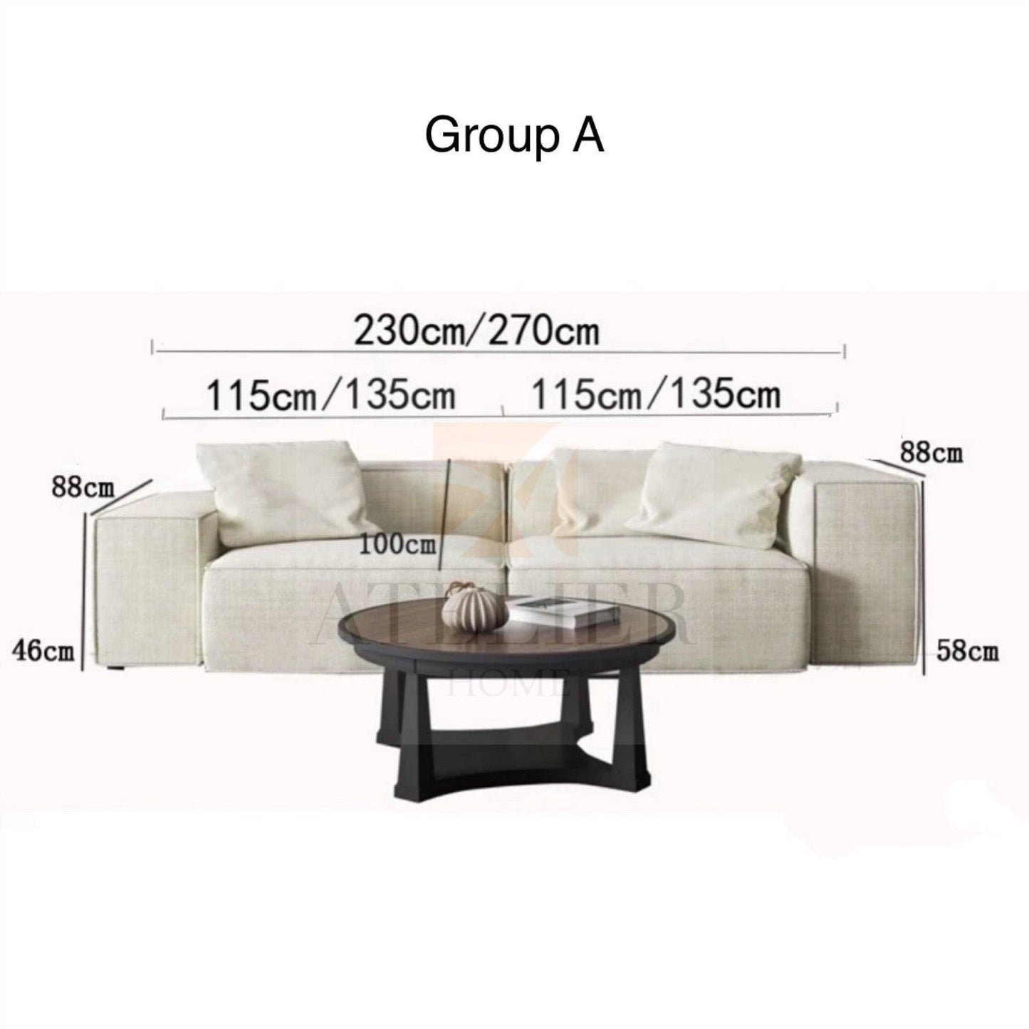 Caprice Sectional Island L-shape Sofa
