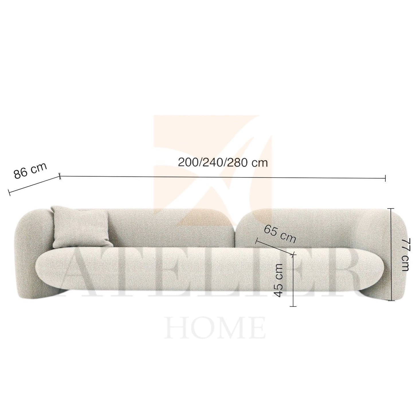 Kave Performance Boucle Curve Sofa