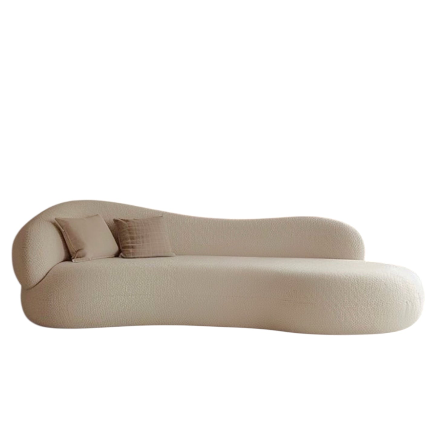 Mink Performance Boucle Curve Sofa