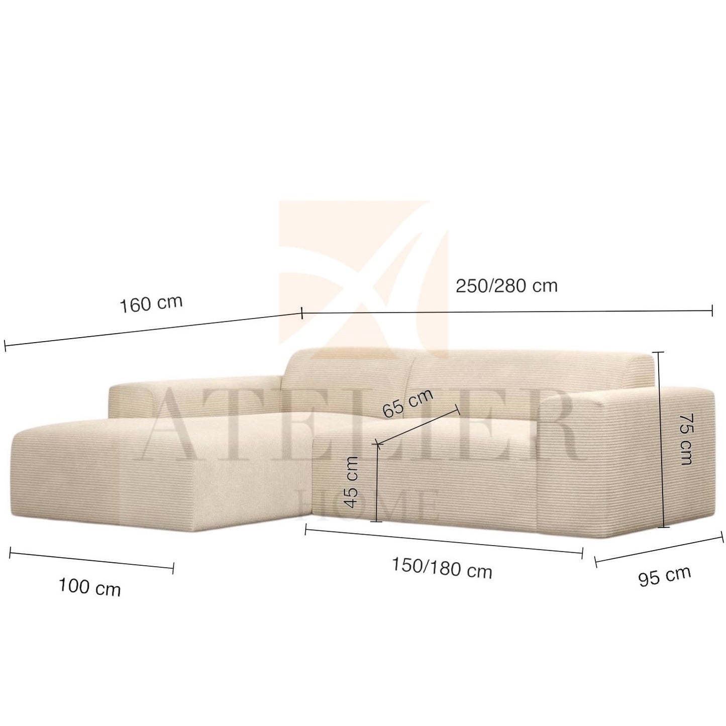 Dolce Scratch Resistant Sectional L-shaped Sofa