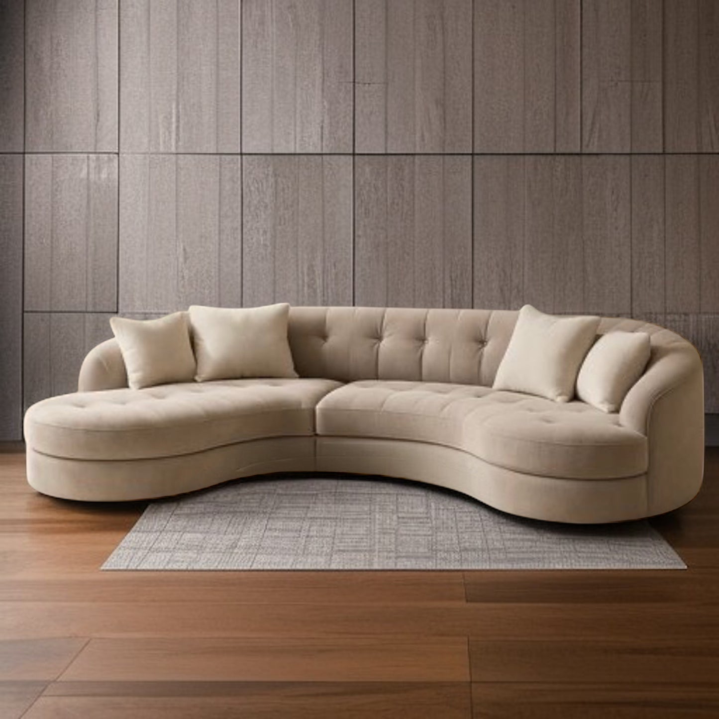 Dampton Scratch Resistant Sectional Curve Sofa