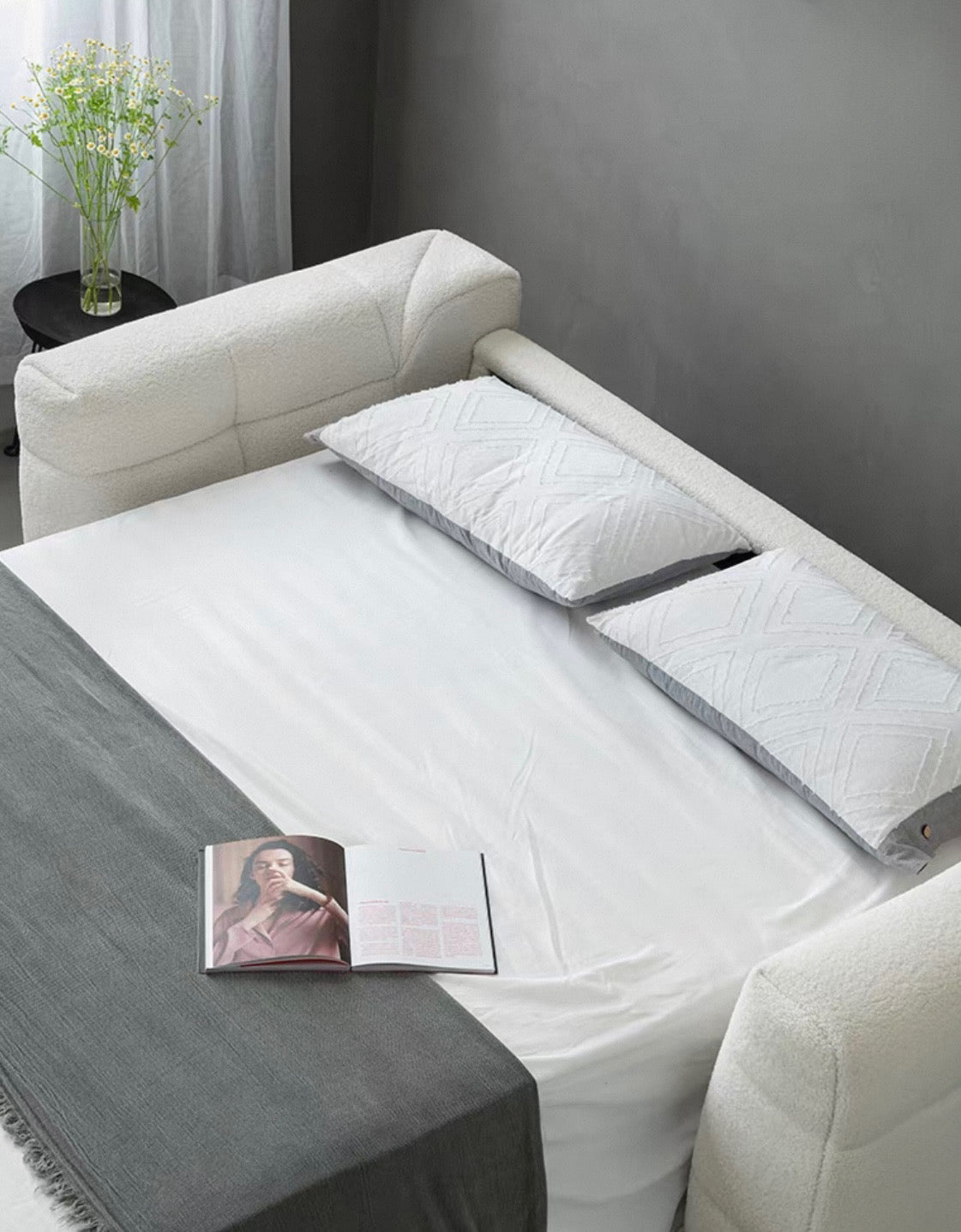Felix Performance Boucle Foldable Sofa Bed with Mattress