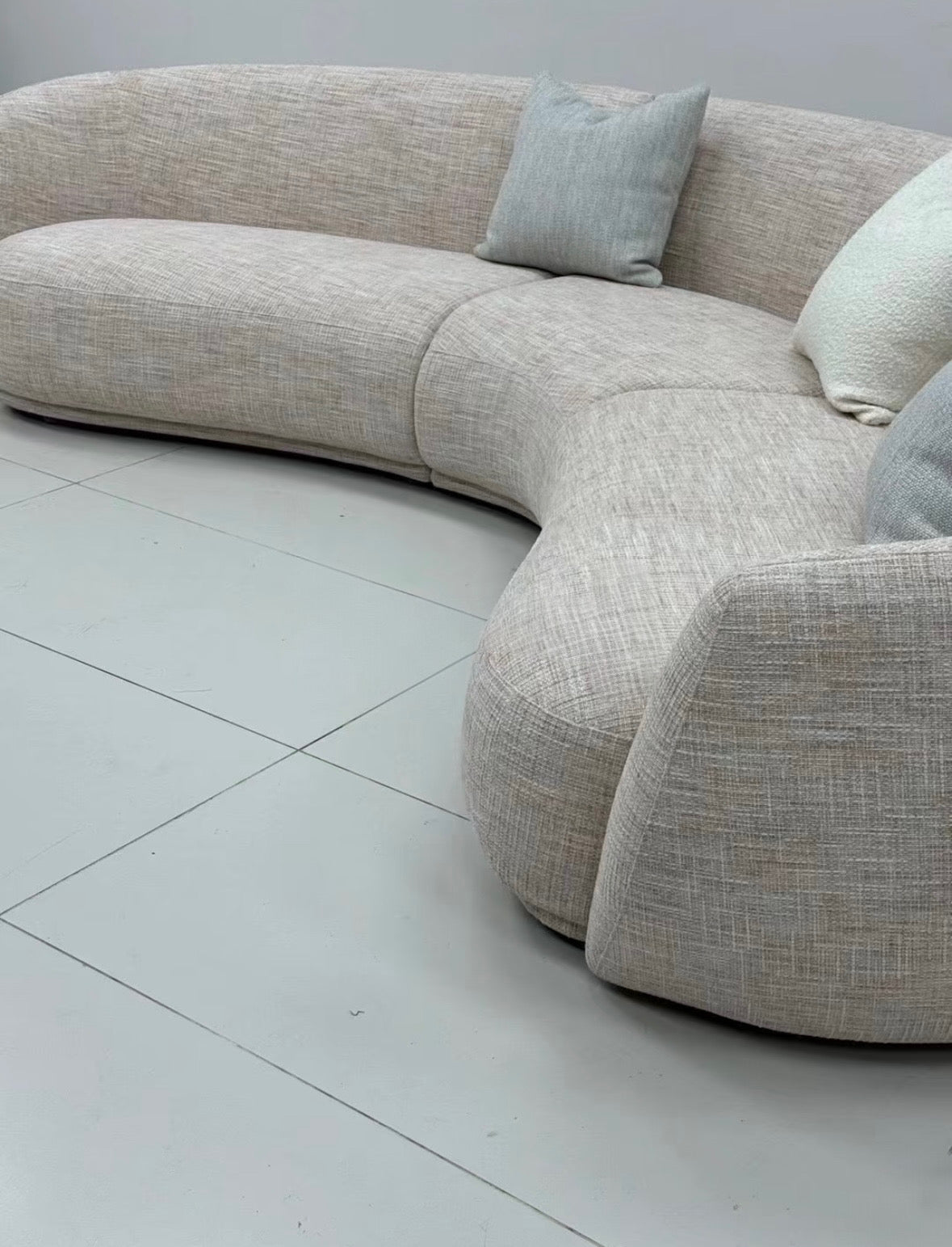 Giselle Performance Boucle Sectional Curve Sofa