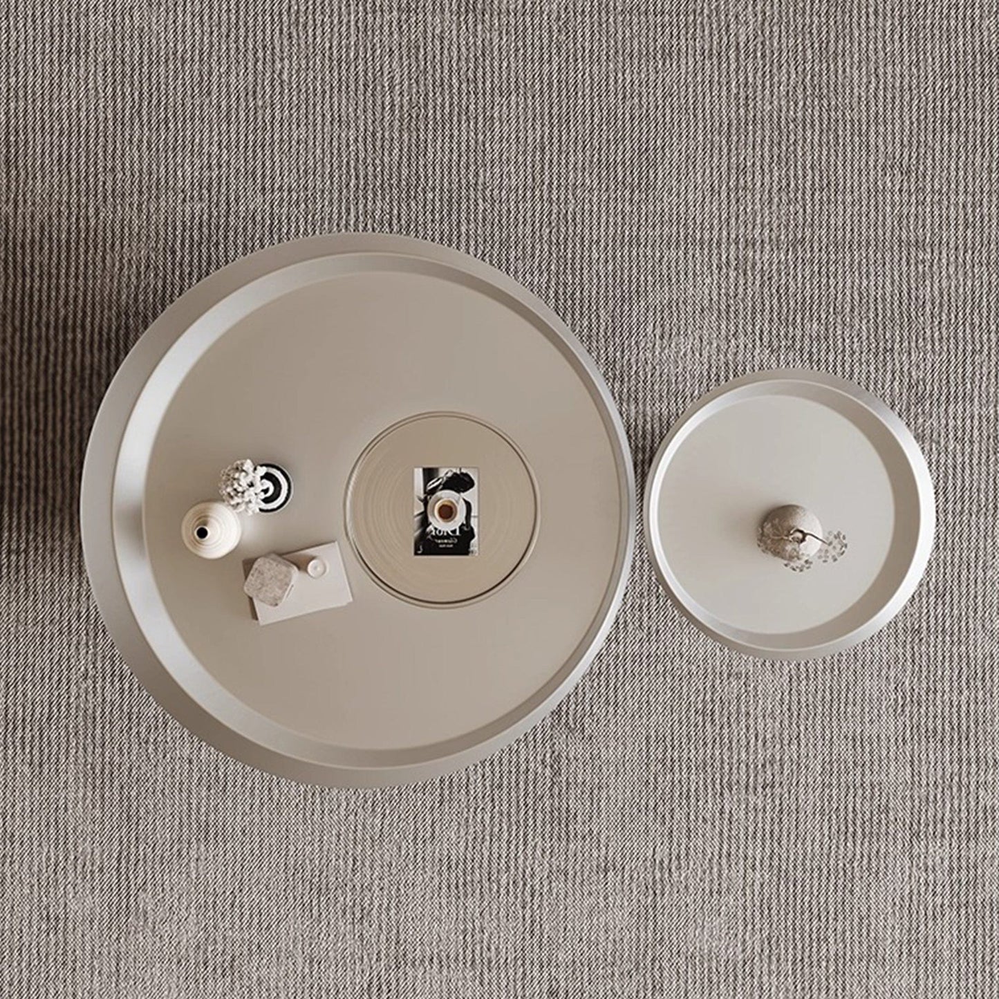 25Home Silver 35.4'' Mid-century Modern Round Coffee Table Set