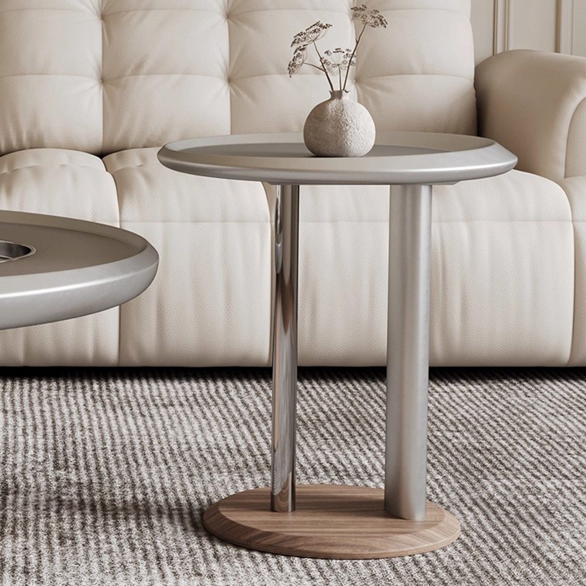 25Home Silver 35.4'' Mid-century Modern Round Coffee Table Set