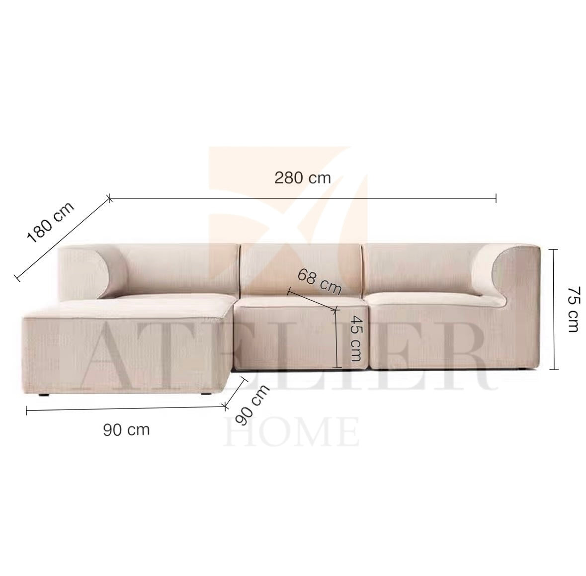 Yuric Scratch Resistant Sectional Sofa