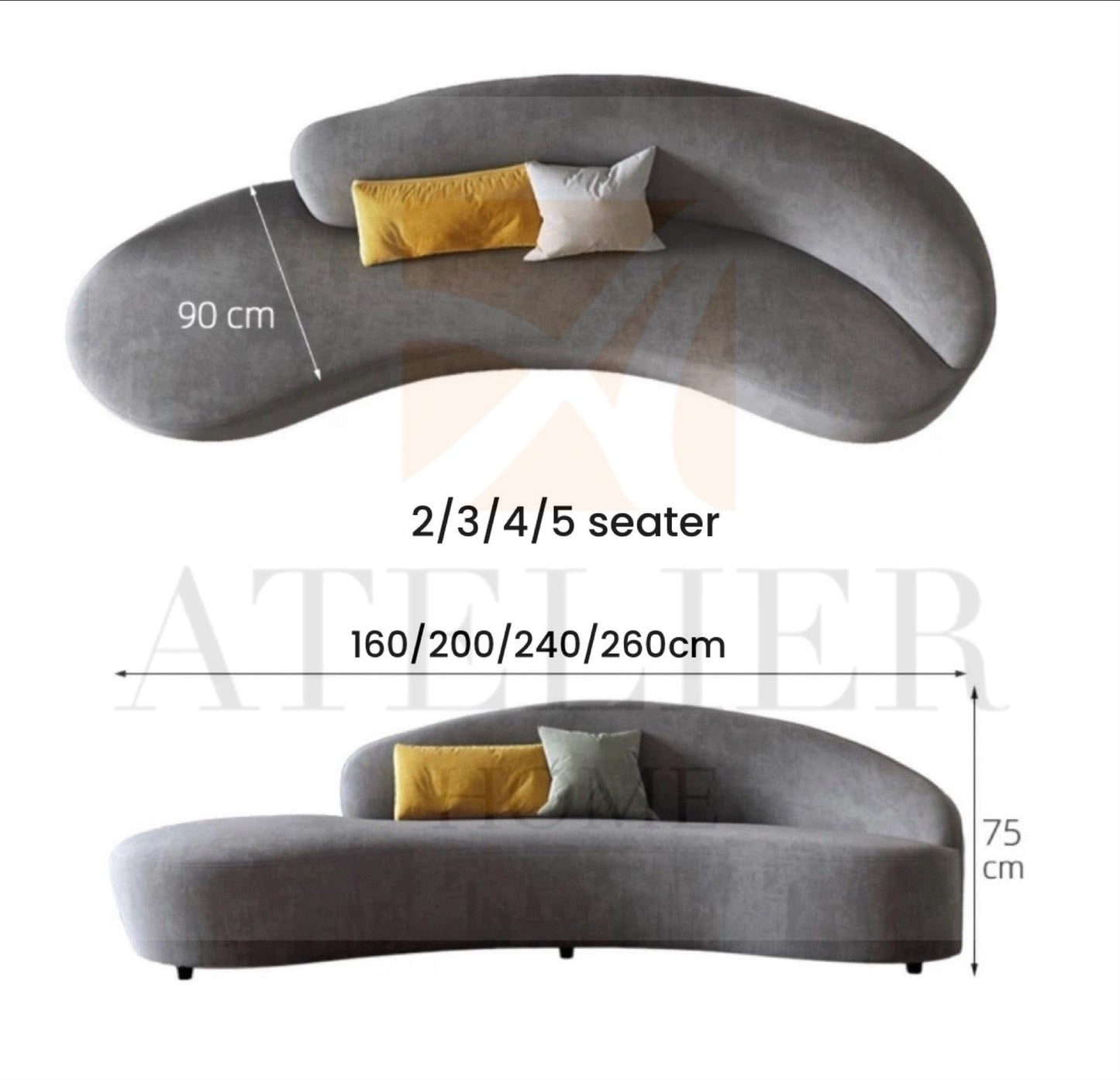 Casden Velvet Curve Sofa