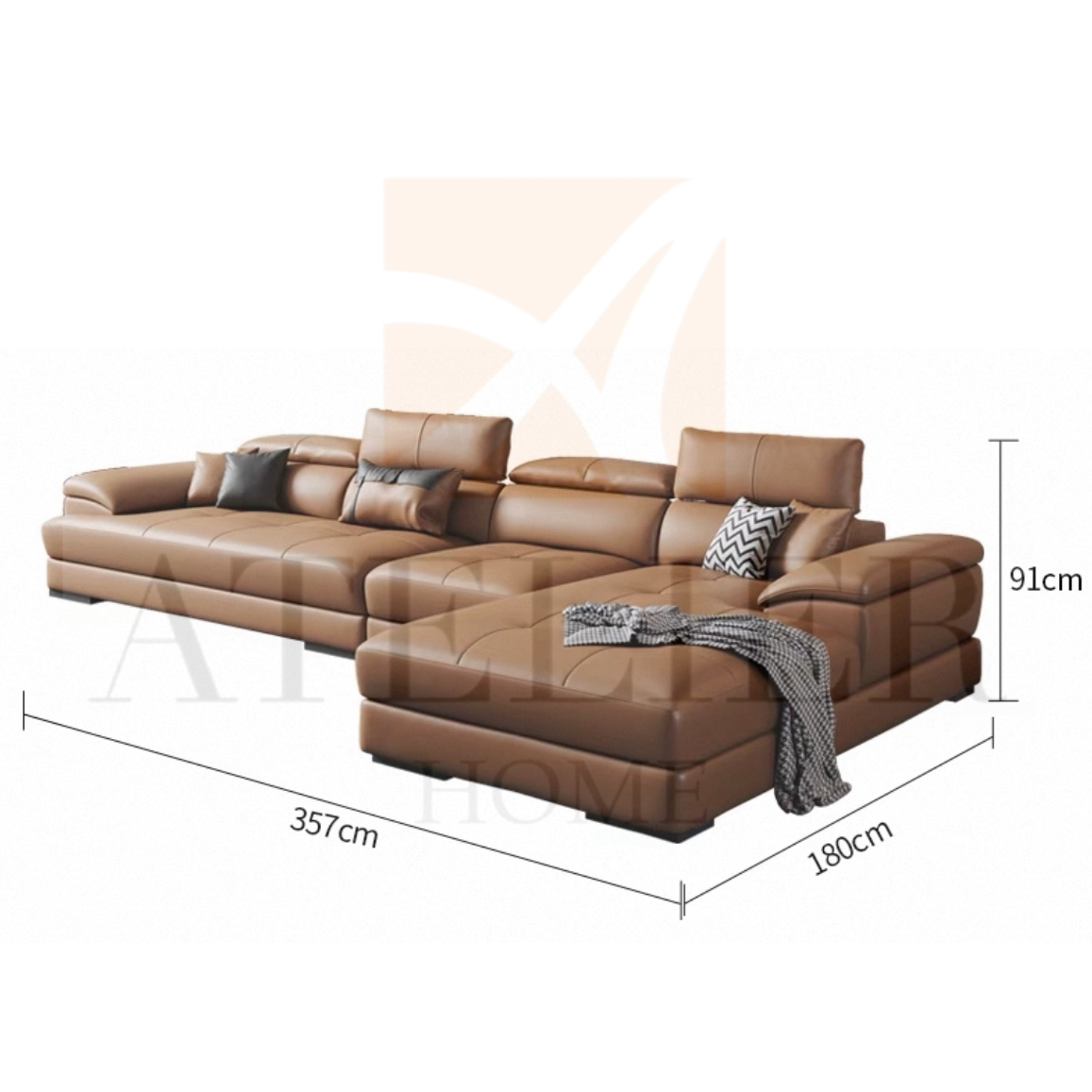 Ricardo Sectional Genuine Leather Sofa