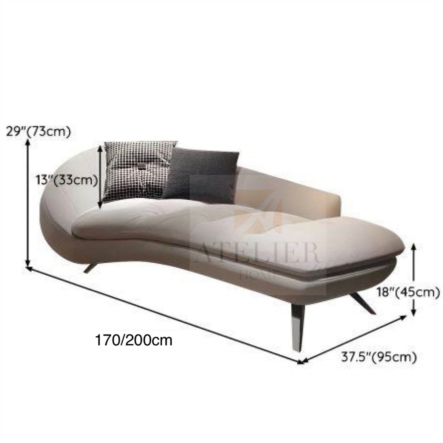 Markus Scratch Resistant Lounge Chaise Sofa