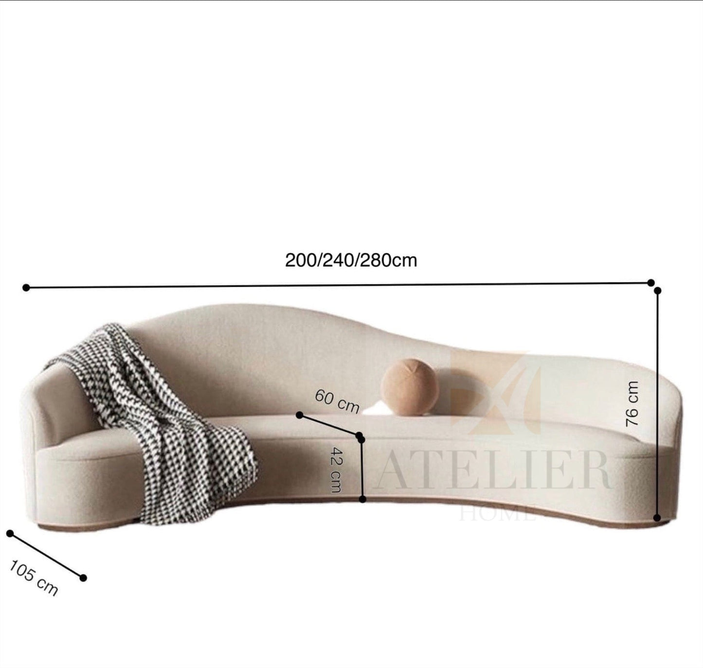 Jann Scratch Resistant Curve Sofa