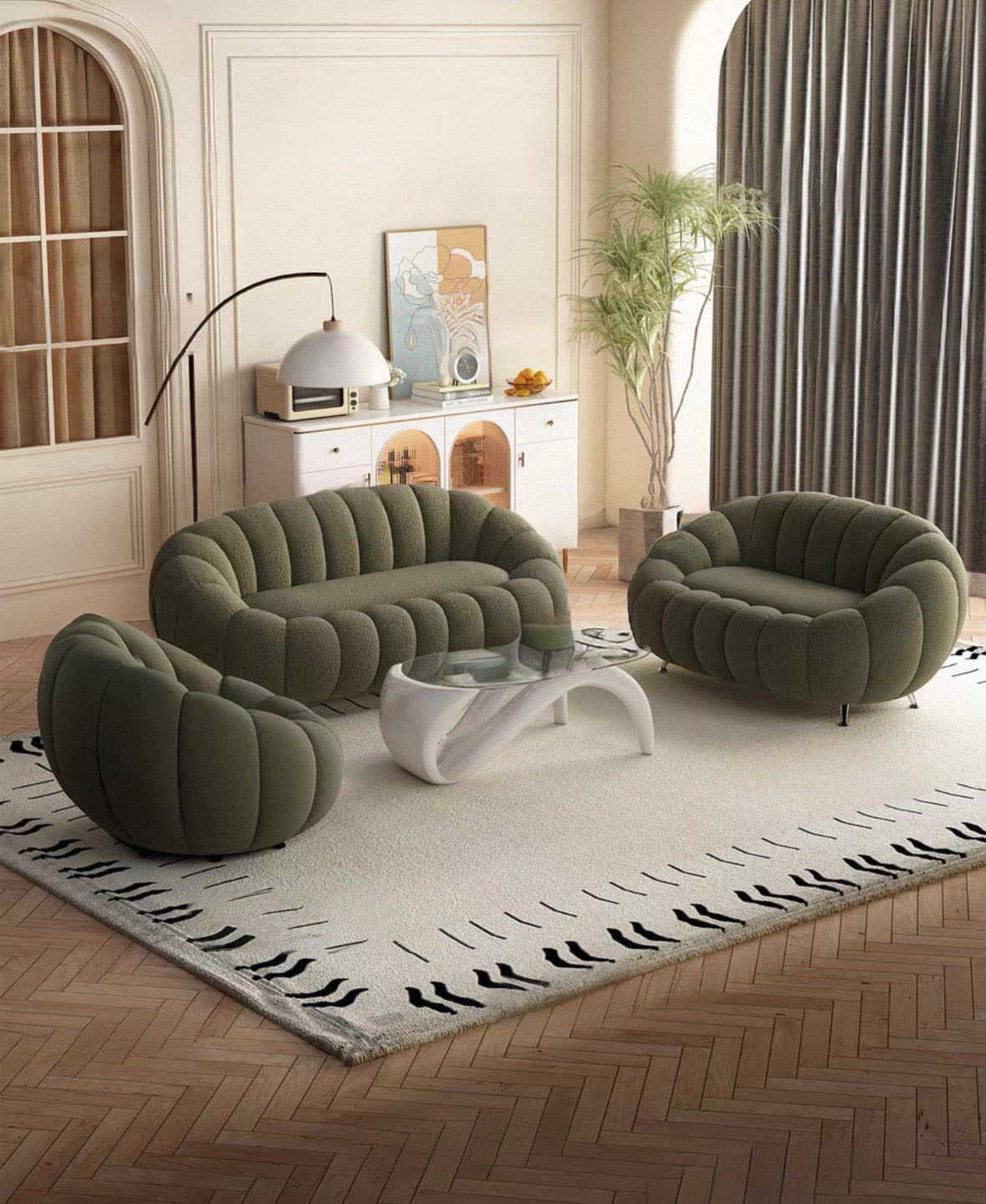 Jeron Performance Boucle Curve Sofa