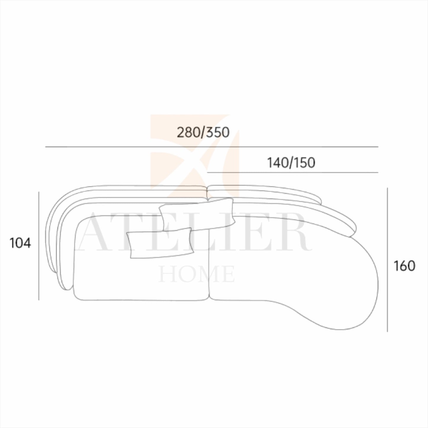 Dayton Scratch Resistant Curve Sofa