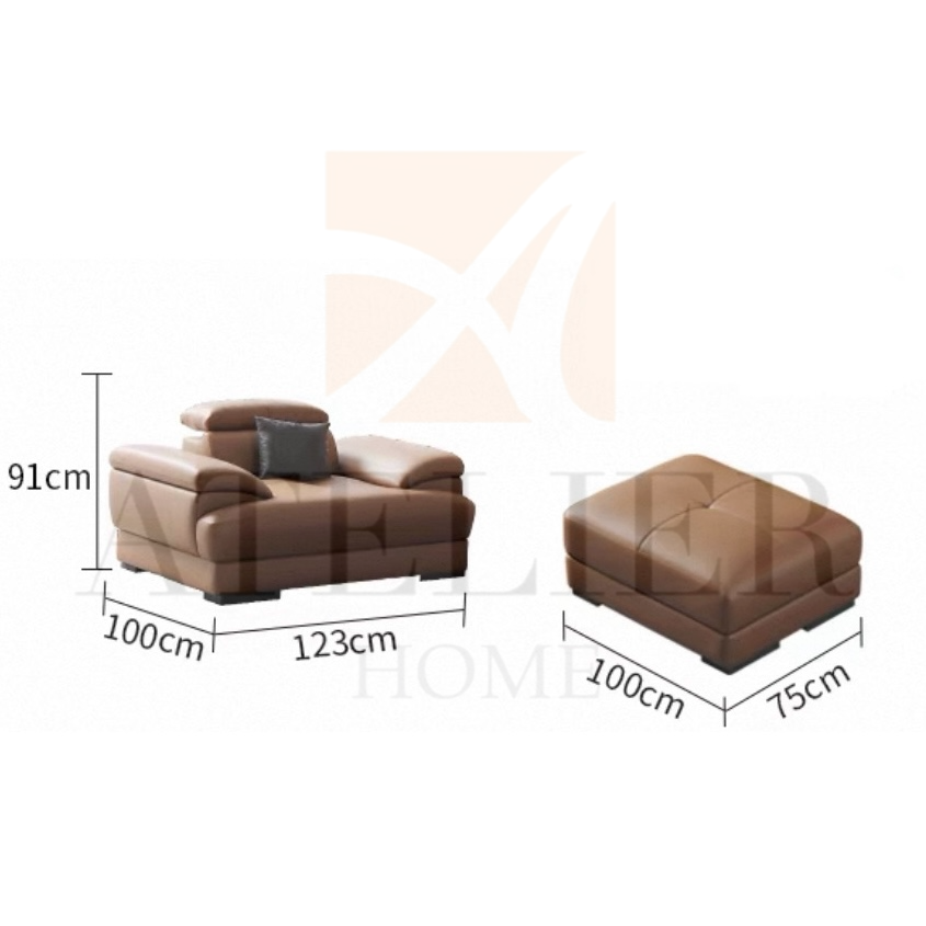 Ricardo Sectional Genuine Leather Sofa